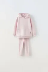 Pembe Kapüşonlu  Fitilli TaytlıTakım